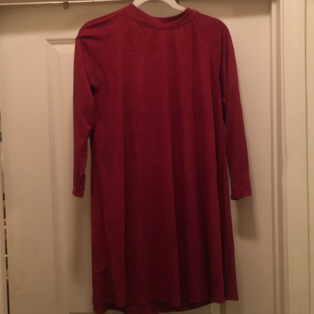 Faux suede- like material dress